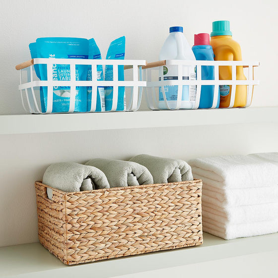 Yamazaki Slim Tosca Basket with Wooden Handles