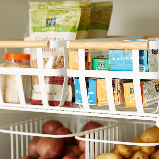 Yamazaki Slim Tosca Basket with Wooden Handles