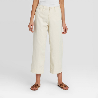 Women's High-Rise Wide Leg Cropped Pants - A New Day