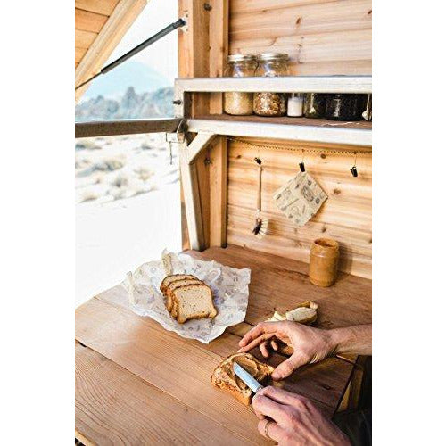 Abeego set of 3 original beeswax food storage wrap size 7, 10, 13 inch natural square sheets storing bread Danielle Walker