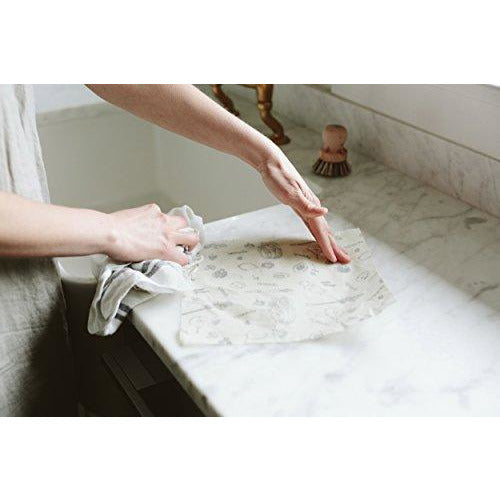 Abeego set of 3 original beeswax food storage wrap size 7, 10, 13 inch natural square sheets clean Danielle Walker