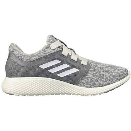 Adidas grey, cloud white, and silver metallic women's edge lux 3 running shoe side Danielle Walker