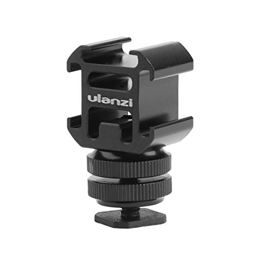 AFVO metal triple hot shoe camera shoe bracket for flash lights, microphones, and audio recorder product shot Danielle Walker