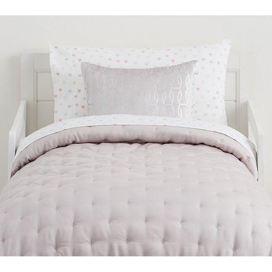 Amelia Tencel Pottery Barn kids toddler comforter on a toddler bed Danielle Walker