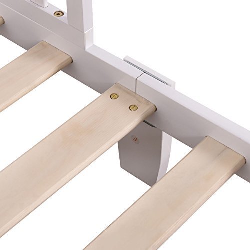 Big Oshi contemporary design toddler & kids bed - sturdy wooden frame for extra safety - modern slat design - great for boys and girls - full bed frame with headboard in white - slatsDanielle Walker