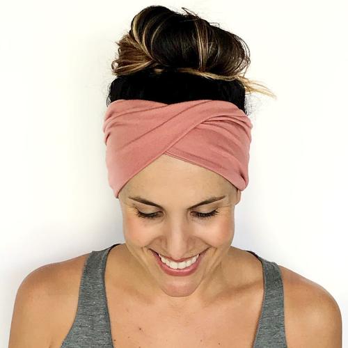 Blush double twist headband Danielle Walker