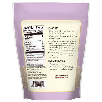 Bob's red mill 8 ounce gluten free active dry yeast nutrition facts Danielle Walker