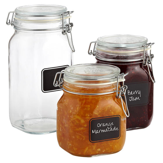Bormioli hermetic glass jars with chalkboard labels Danielle Walker