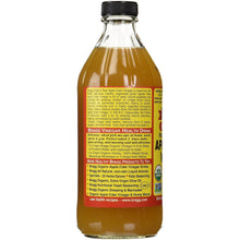  Bragg apple cider vinegar USDA organic 16 oz. plastic bottle back Danielle Walker