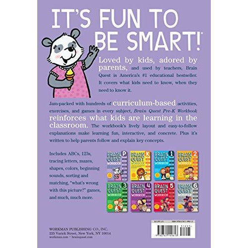Brain Quest pre-k workbook back Danielle Walker