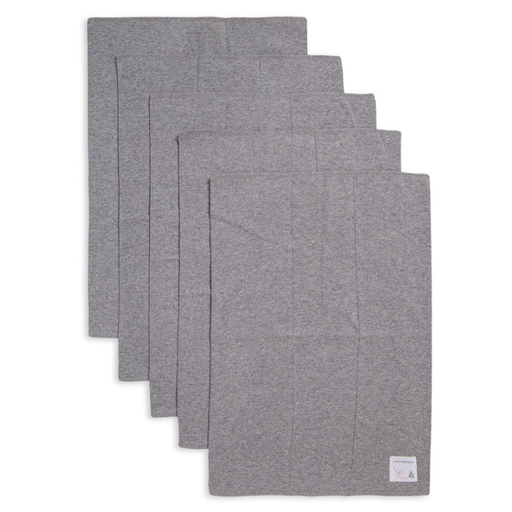 Burt's Bees baby burp cloth 5 pack 100% organic heather grey solids Danielle Walker