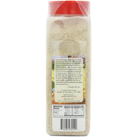 Coombs Family Farms organic maple sugar 1 lb 9 ounce container back Danielle Walker