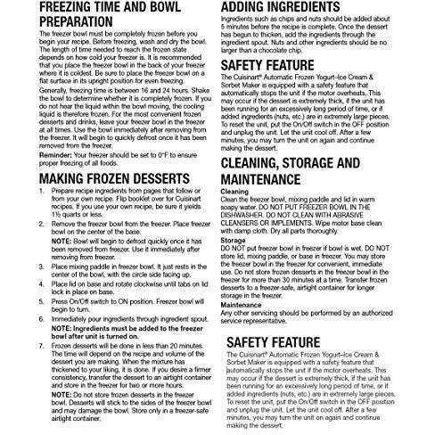Cuisinart ICE-21 1.5 quart frozen yogurt ice cream maker qt in white - instructions Danielle Walker