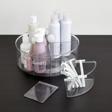  Divided lazy susan product shot filled with bathroom essentials Danielle Walker