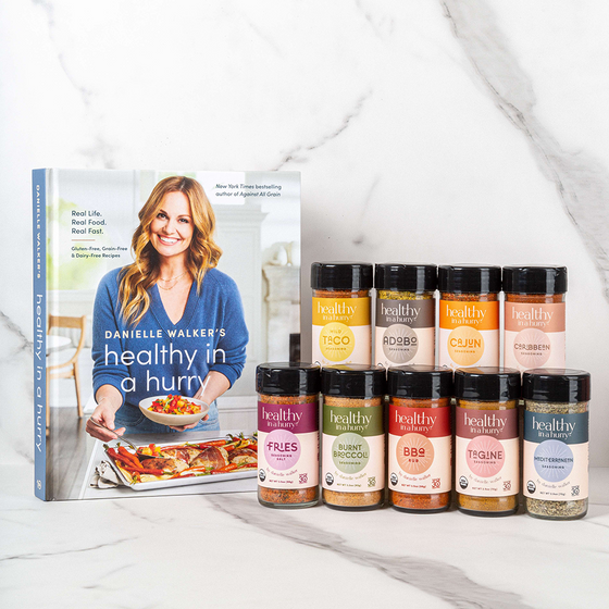 Healthy In A Hurry autographed cookbook plus all nine seasoning blends bundle Danielle Walker