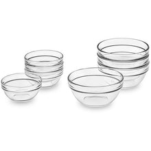  Glass Prep Mixing Bowls, Set of 8
