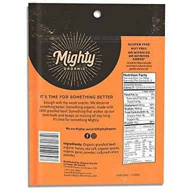 Mighty organic 100% grass fed beef jerky keto snacks back Danielle Walker